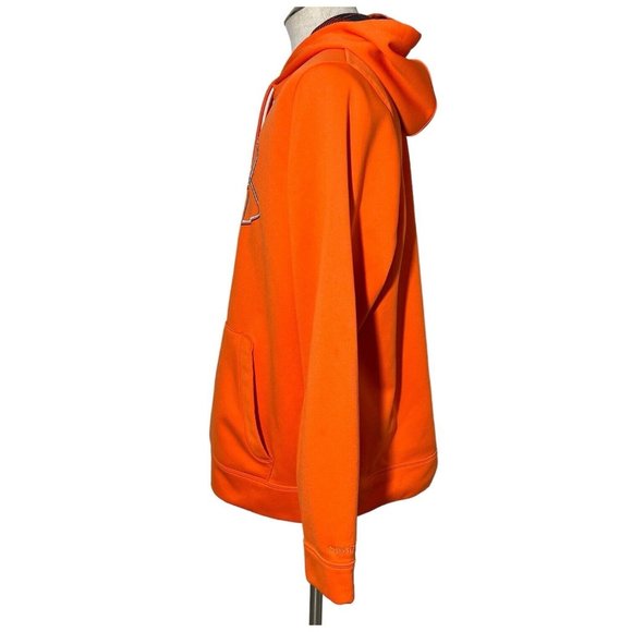 Men’s Under Armour Neon Orange Loose Hoodie Size Large Logo Hooded - Picture 5 of 10